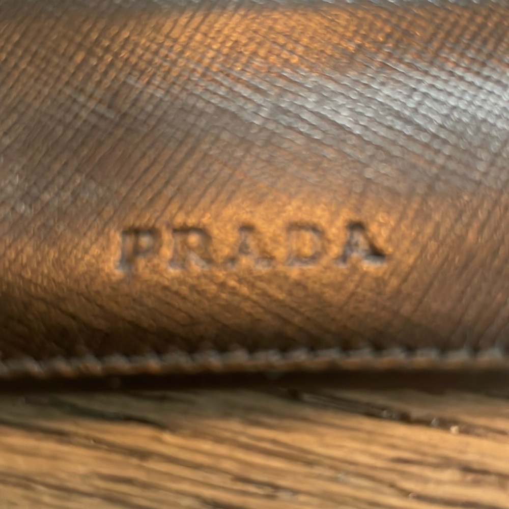 Authentic Prada Black Leather Money Clip Bi-fold Wallet